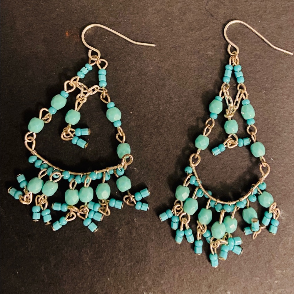 Dangling fun turquoise earrings